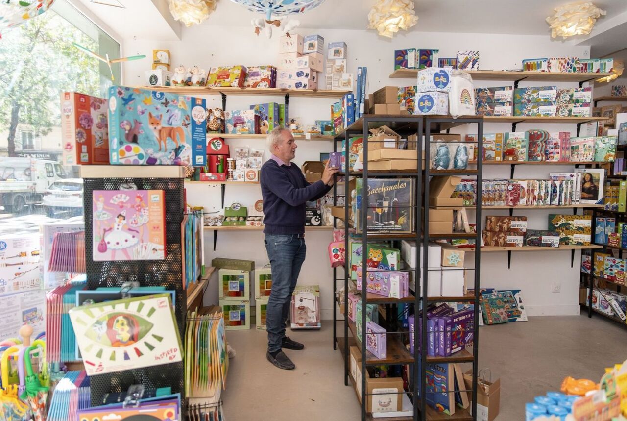 Jeux & sens - Intérieur de la boutique de jeux pour enfant installée dans le 14e arrondissement